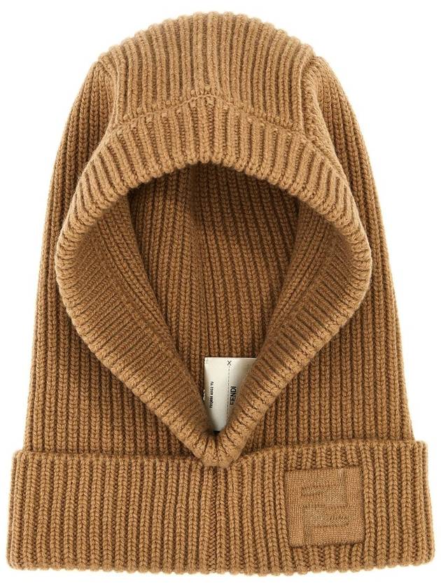 FF Logo Wool Balaclava Beige - FENDI - BALAAN 2