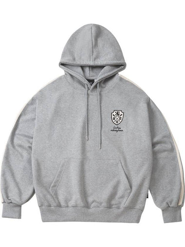 Sporty Embroidered Track Balloon Hoodie Grey - MOO - BALAAN 1