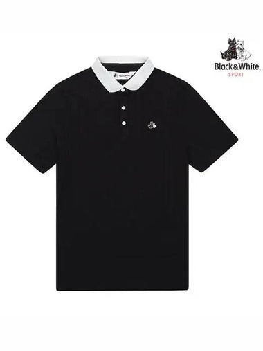 Square Jacquard Short Sleeve T-Shirt 9514LZSSBLACK - BLACK&WHITE - BALAAN 1