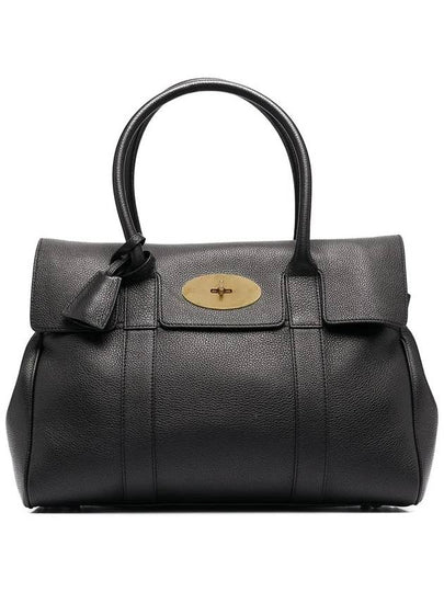 Bayswater Shine Leather Tote Bag Black - MULBERRY - BALAAN 2