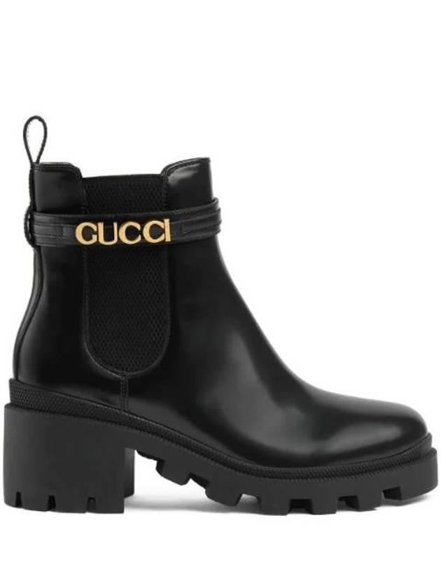 Lettering Logo Leather Chelsea Boots Black - GUCCI - BALAAN 1