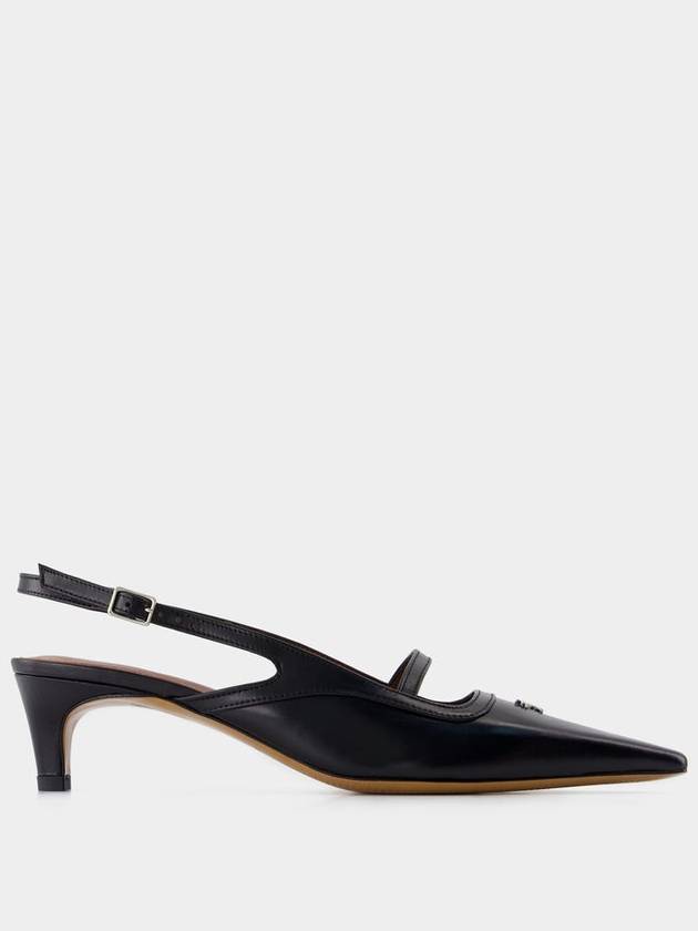 Pointy Sling Back - Maison Kitsune - Leather - Black - MAISON KITSUNE - BALAAN 1