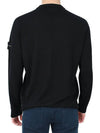 Regular Fit Crew Neck Wool Knit Top Black - STONE ISLAND - BALAAN 5