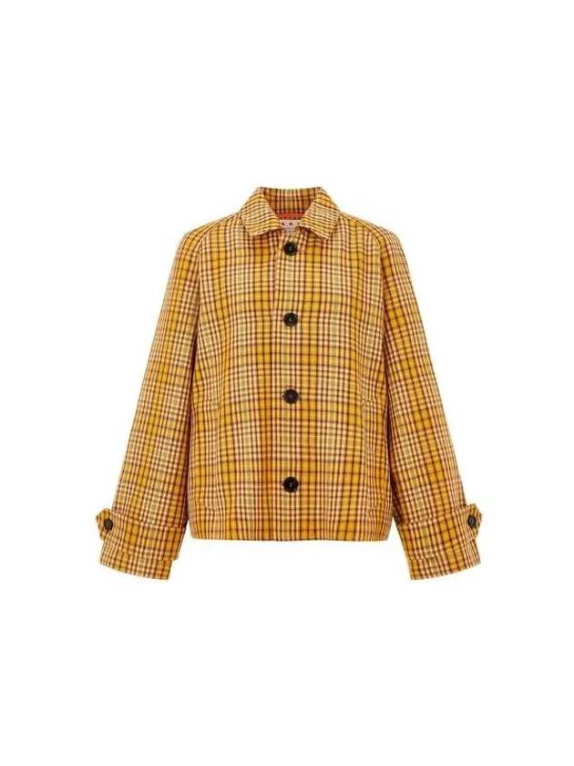 Check pattern raglan wool jacket dark yellow - MARNI - BALAAN 1