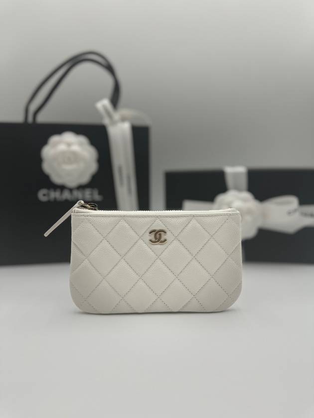 Classic Women s Mini Pouch Caviar White Gold Plated AP4020 - CHANEL - BALAAN 1