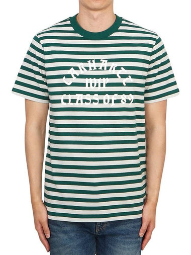 Scotty Striped Short Sleeve T-Shirt White Green - CARHARTT WIP - BALAAN 1