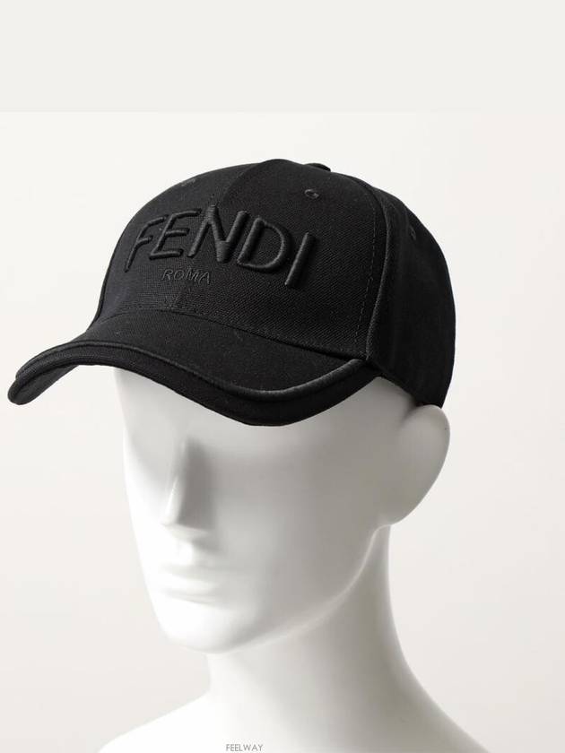 Logo Embroidery Ball Cap Black - FENDI - BALAAN 2