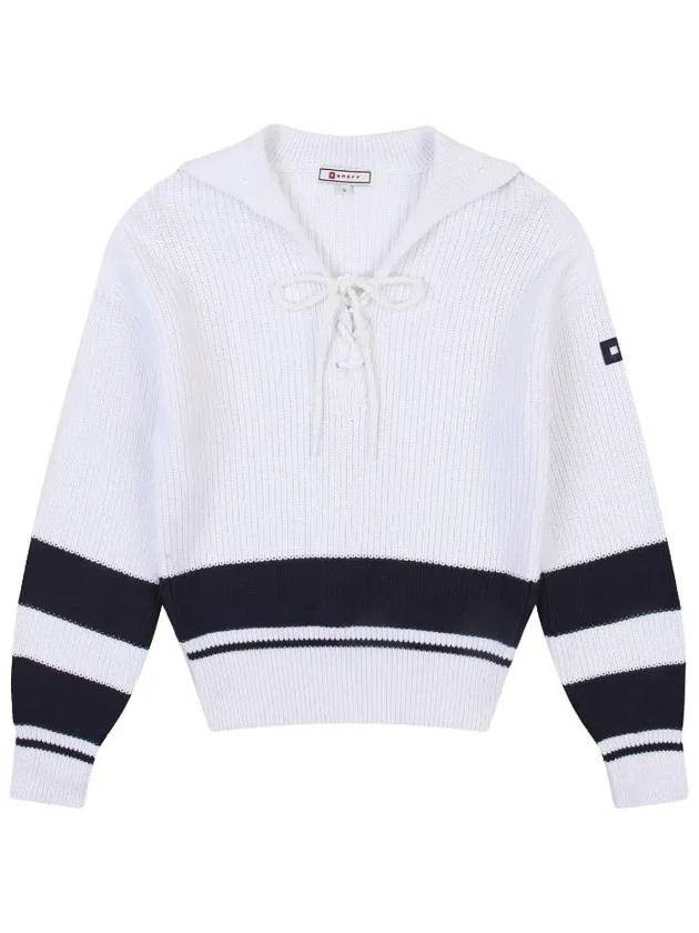 Sailor Collar Point Sweater OF2403LAWHITE - ONOFF - BALAAN 1