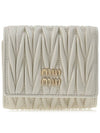 Matelasse Logo Nappa Leather Half Wallet White - MIU MIU - BALAAN 2