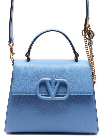 Women's Small V Sling Tote Cross Bag Blue - VALENTINO - BALAAN 2