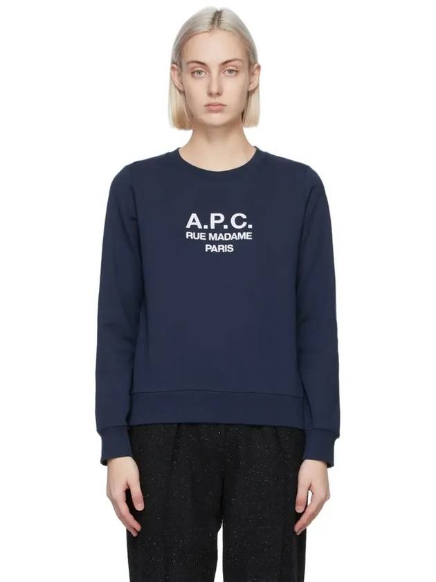 Sweatshirt Women's Tina Sweatshirt Rumadame Embroidered Logo Navy COEBH F27561 - A.P.C. - BALAAN 4