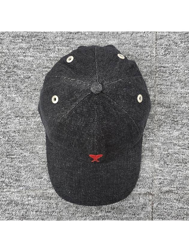 Heart Logo Denim Ball Cap Black - AMI - BALAAN 6