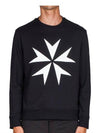 Men's Maltese Cross Printed Sweatshirt Black - NEIL BARRETT - BALAAN 3