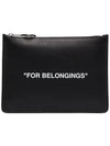 flat pouch black OMNF010F 20LEA001 1001 - OFF WHITE - BALAAN 1