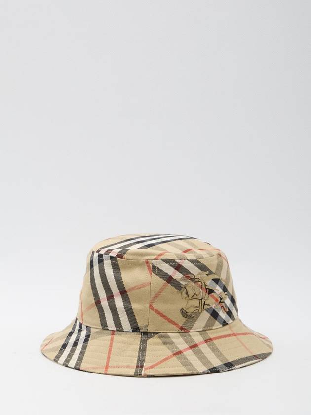 Check Cotton Blend Bucket Hat Beige - BURBERRY - BALAAN 2