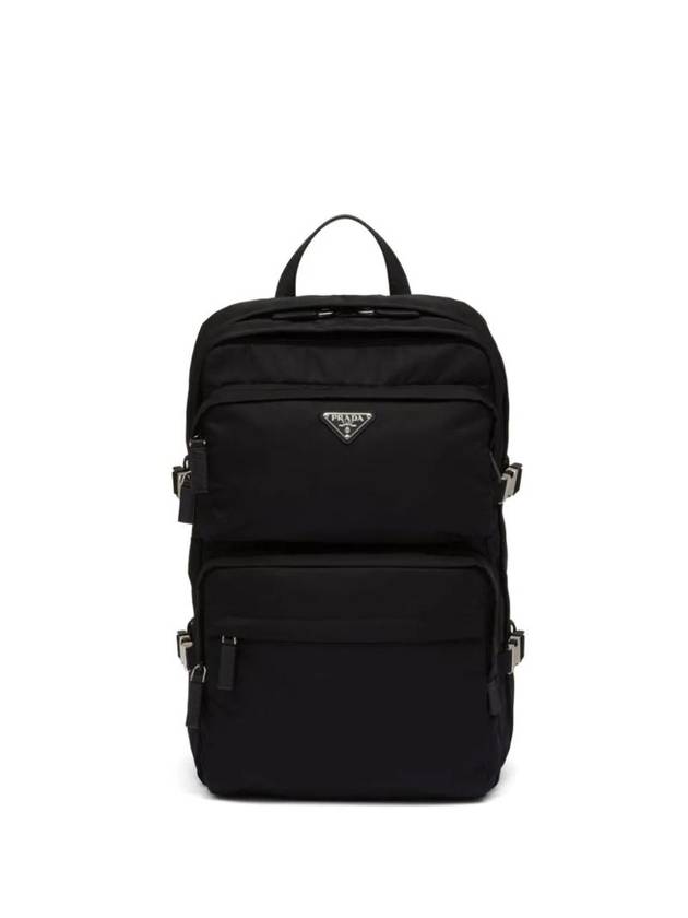 Re-Nylon Saffiano Leather Backpack Black - PRADA - BALAAN 1