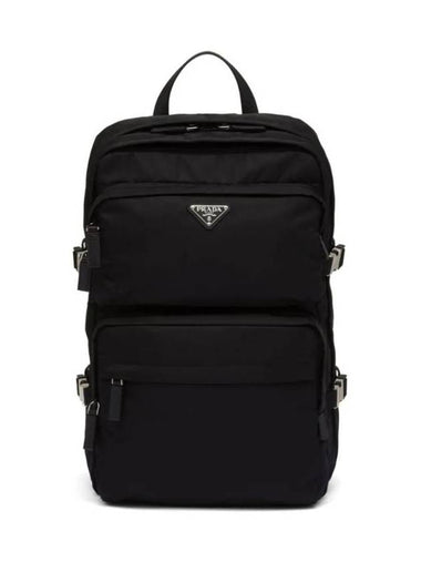 Re-Nylon Saffiano Leather Backpack Black - PRADA - BALAAN 1