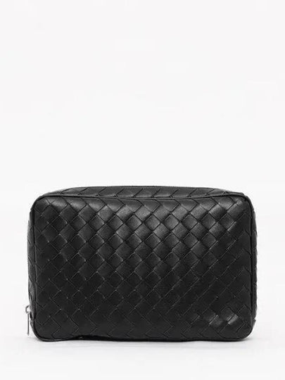 Intrecciato Organizer Large Leather Clutch Black - BOTTEGA VENETA - BALAAN 2