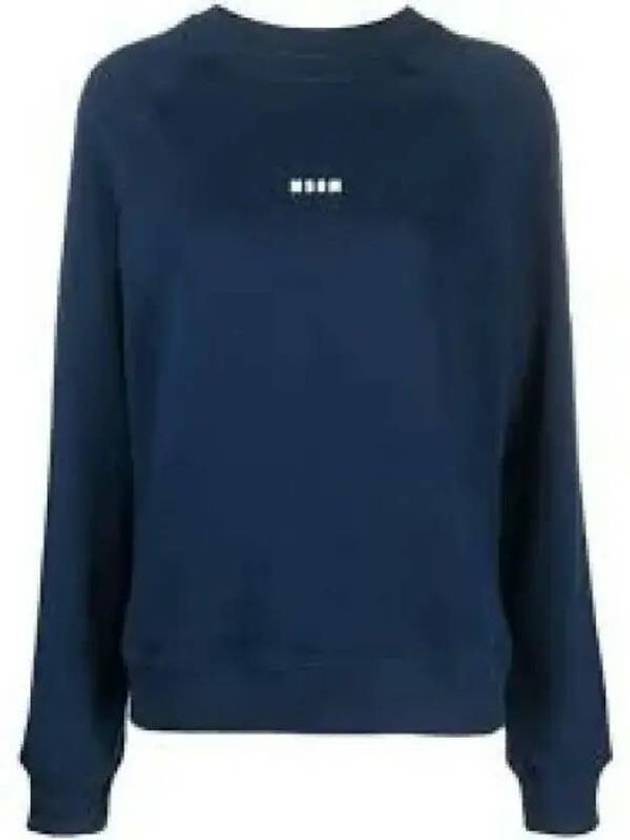 Micro Logo Cotton Sweatshirt Navy - MSGM - BALAAN 1