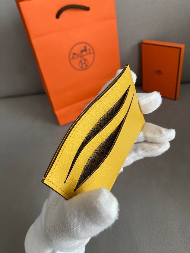 Citizen Twill Card Wallet Yellow - HERMES - BALAAN 8