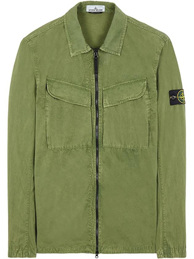 Wappen Patch Old Effect Zip-Up Jacket Green - STONE ISLAND - BALAAN 2