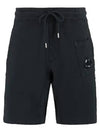 Light Fleece Regular Shorts Black - CP COMPANY - BALAAN 2