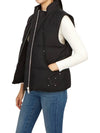 Women's Logo Patch Zipper Padded Vest Black - MOOSE KNUCKLES - BALAAN 7