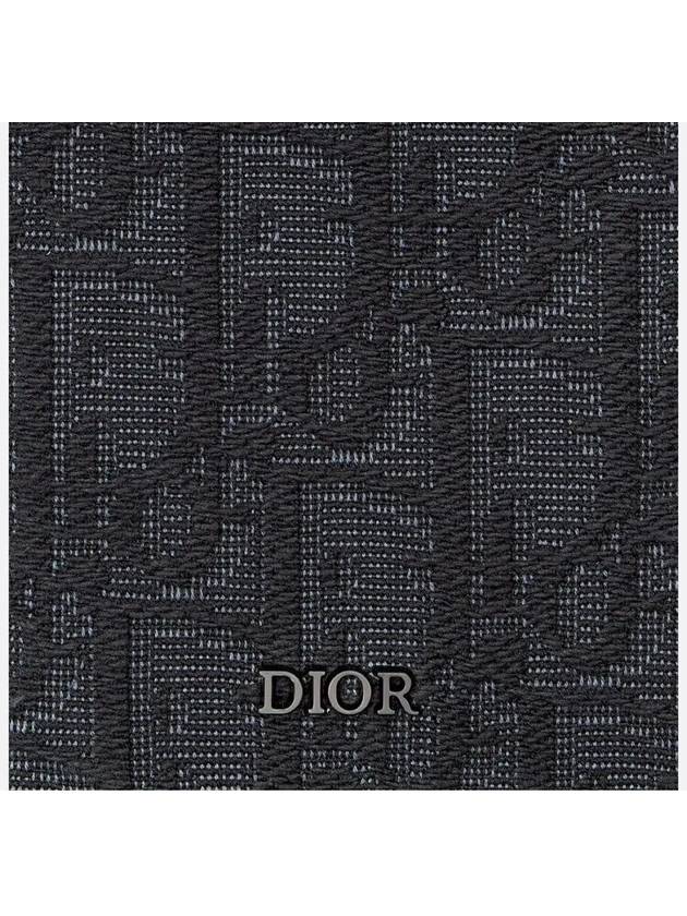 Compact Vertical Oblique Jacquard Canvas Card Wallet Black - DIOR - BALAAN 6