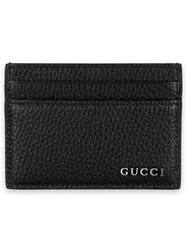 Metal Logo Leather Card Wallet Black - GUCCI - BALAAN 2