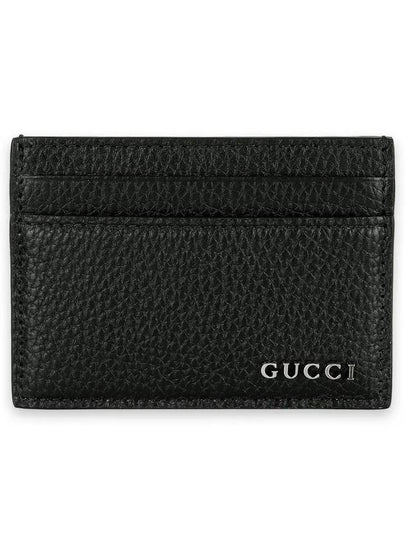 Metal Logo Leather Card Wallet Black - GUCCI - BALAAN 2