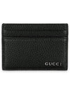 Metal Logo Leather Card Wallet Black - GUCCI - BALAAN 3