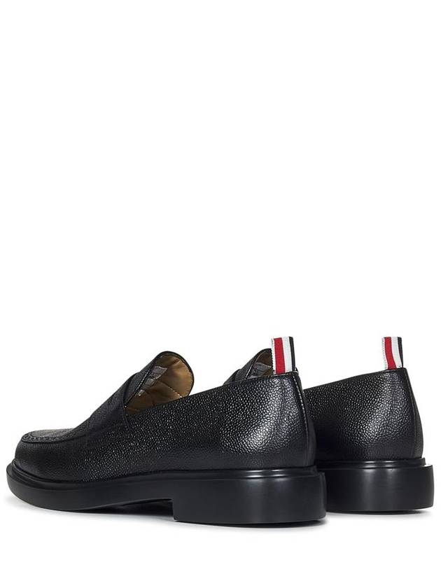 Pebble Grain Rubber Sole Penny Loafer Black - THOM BROWNE - BALAAN 4