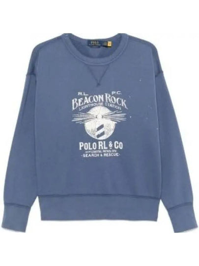 Graphic Print Sweatshirt Blue Heaven - POLO RALPH LAUREN - BALAAN 2