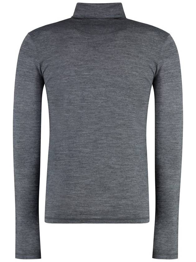 Slim Fit Logo Print Turtleneck Dark Gray - JIL SANDER - BALAAN 3