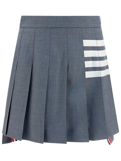 4 Bar Plain Weave Mini Pleated Skirt Grey - THOM BROWNE - BALAAN 2