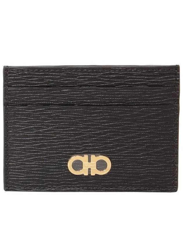 Gancini Card Wallet Black - SALVATORE FERRAGAMO - BALAAN 1