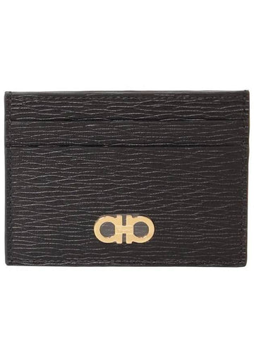 Gancini Card Wallet Black - SALVATORE FERRAGAMO - BALAAN 1