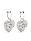 Idyllia Heart Drop Earrings Blue Silver - SWAROVSKI - BALAAN 1