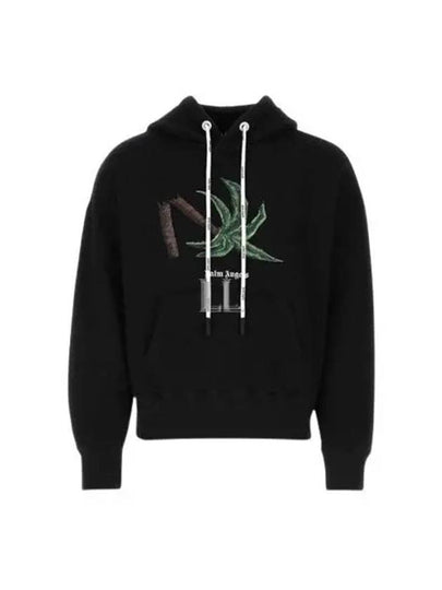 Broken Palm Drawstring Hoodie Black - PALM ANGELS - BALAAN 2