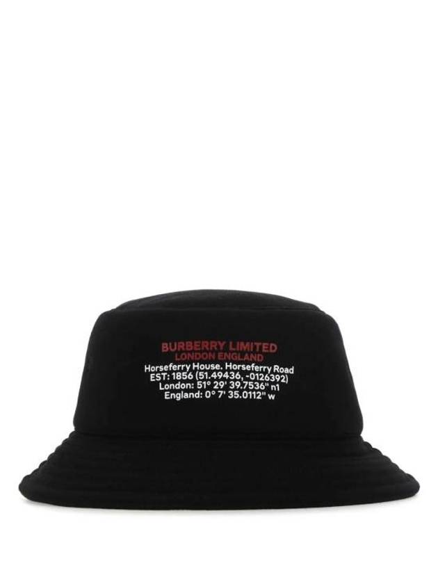 Location Print Cotton Bucket Hat Black - BURBERRY - BALAAN 2