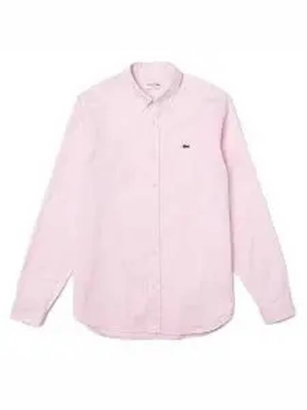 Men's Regular Fit Premium Long Sleeve Shirt Pink - LACOSTE - BALAAN 2