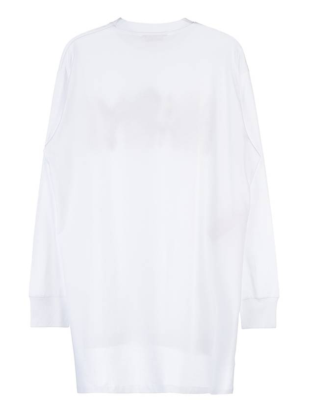 Logo Print Cotton Long Sleeve T-Shirt White - MARNI - BALAAN 3