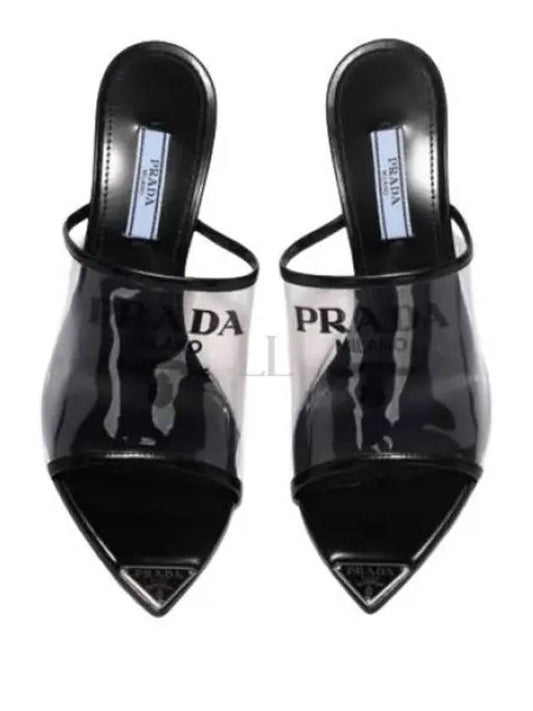 Print Plexiglas High Heel Slides Black - PRADA - BALAAN 2