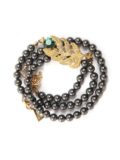 Casted Lace Pearl Bracelet Necklace Black - ELYONA - BALAAN 2