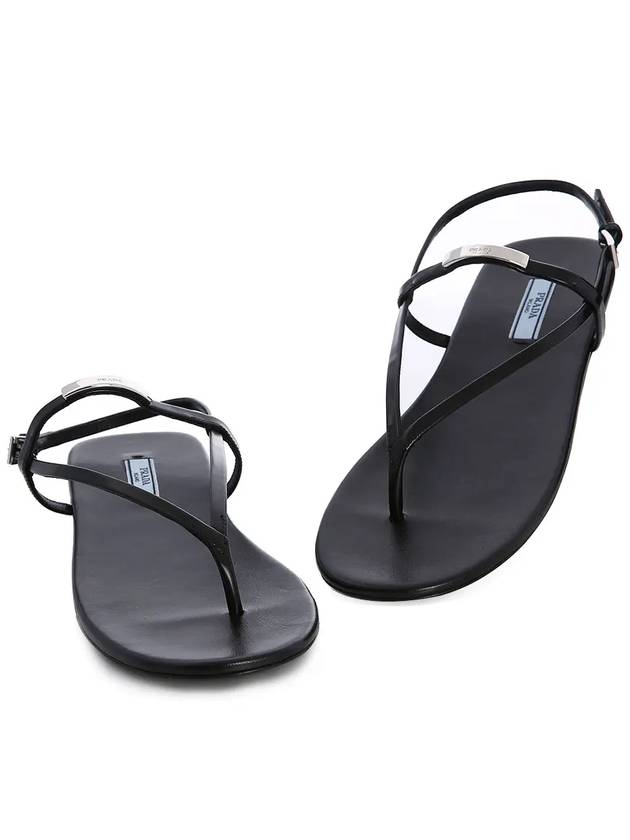 logo plaque sandals black - PRADA - BALAAN 4