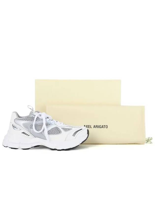 Men's Marathon Runner Low Top Sneakers White Silver - AXEL ARIGATO - BALAAN 5