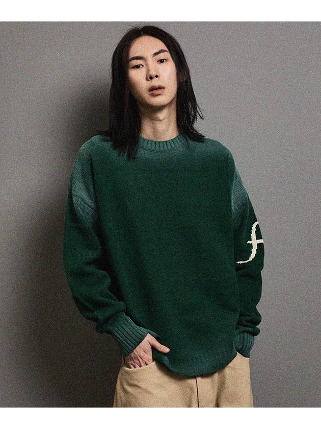 Vintage Washed Eprogo Round Pullover Green - FFEFF STUDIO - BALAAN 4