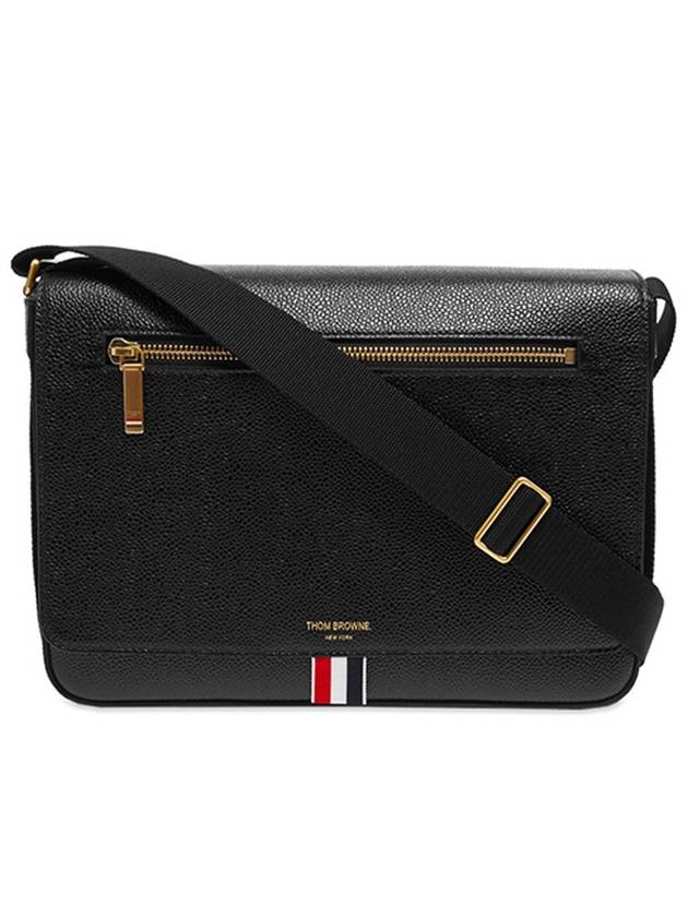 Tonal Strap Leather Reporter Cross Bag Black - THOM BROWNE - BALAAN 2