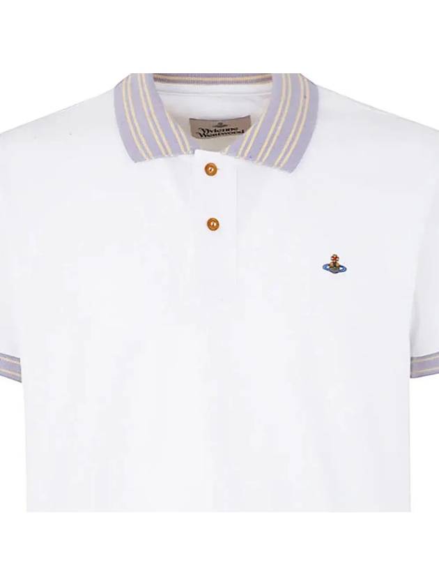 Logo Classic Stripe Polo Shirt White - VIVIENNE WESTWOOD - BALAAN 5