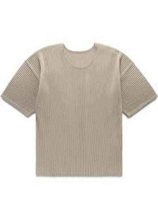 Pleated Short Sleeve T-Shirt Beige - ISSEY MIYAKE - BALAAN 2